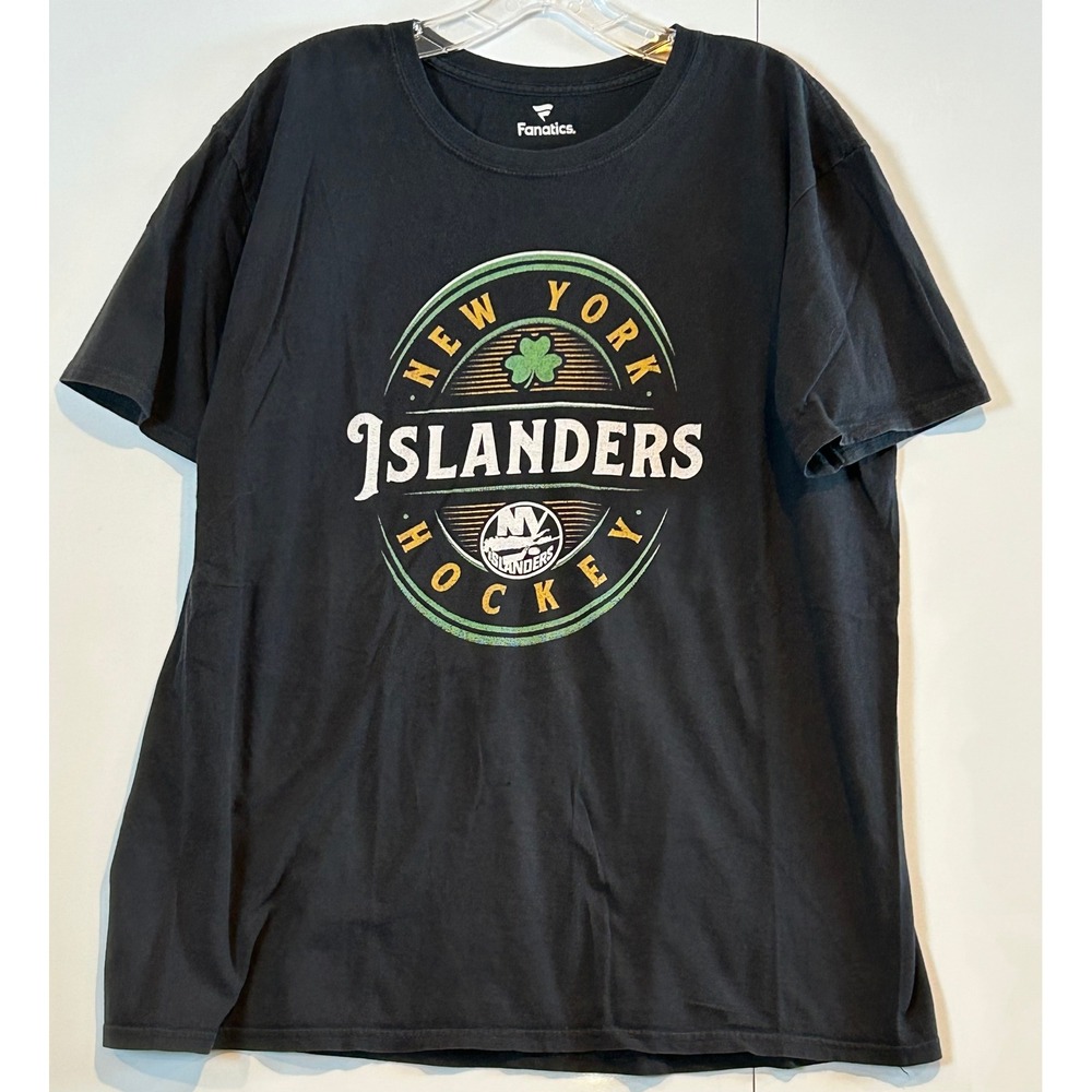 Fanatics‎ New York Islanders Hockey St Patricks Day T-Shirt Mens XL Black NHL